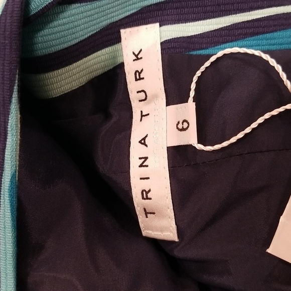 💕TRINA TURK💕 Pistache Blazer ~ Blue WIllow Ottoman Ceramic Print 6 NWT - Picture 14 of 16